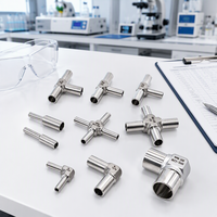 Raccords de soudure pour instruments en acier inoxydable poli forgé certifiés HAL-LOK ISO9001, réducteur en T 3 voies à tête circulaire, diamètre extérieur 1/4''-1''