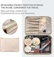 Sac de maquillage de voyage multifonctionnel de grande capacité, résistant à l'eau, en polyester, avec poignée souple, pour une utilisation en extérieur