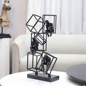 Nghệ thuật trừu tượng hiện đại sáng tạo hình điêu khắc nhà văn phòng độc đáo Bảng hiển thị nhựa nhân vật tượng - Product Image 6