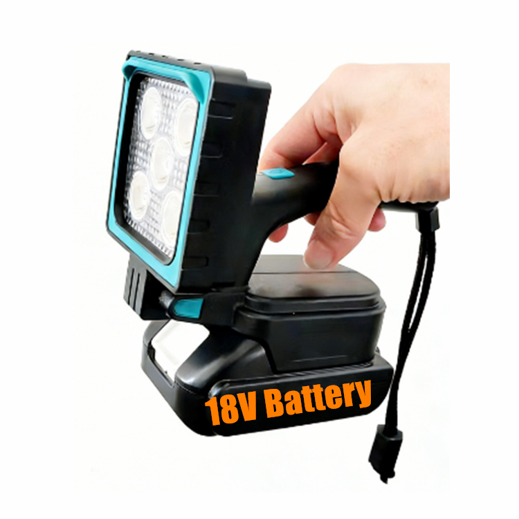 25w 2200 Lumens Compact Size Portable Handheld 18V Battery Powered Work Light With Handle for Car Machine Inspection Emergency