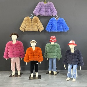 Manteau en fausse fourrure de raton laveur moelleux grande taille pour l'automne et l'hiver, style mode, pour maman et <span class=keywords><strong>moi</strong></span>, veste chaude en fourrure de <span class=keywords><strong>renard</strong></span> pour enfants - Product Image 1