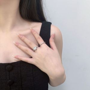 Platinum Plated Zircon Stackled Shiny Cubic Zirconia Stacked <b>Ring</b> Open <b>Adjustable</b> <b>Ring</b> Women Wedding Jewelry Index Finger <b>Ring</b> - Product Image 4