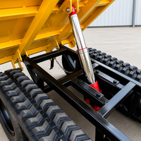 Mini-dumper 3T avec grue de bulldozer intégrée, moteur refroidi par eau, dumper sur chenilles pour travaux de terrassement en pente