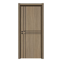 Porte intérieure moderne en aluminium et bois, design contemporain, panneau moulé en MDF mélaminé, à bas prix.