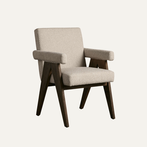 Chaise de salle à manger rembourrée moderne, structure en teck massif, chaise minimaliste pour restaurant, café et mobilier de maison - Product Image 1