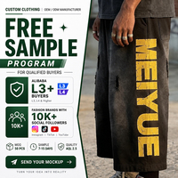 Direkter Hersteller für Maßgeschneiderte Streetwear-Hosen: Acid Wash Baggy Ripped Screen Print Freizeithosen mit Gratis-Muster für Bekleidungsmarken