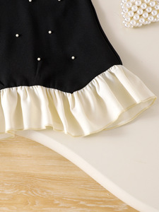 Abito Estivo 2026 Senza Maniche con Perle e Fiori, <span class=keywords><strong>Vestito</strong></span> <span class=keywords><strong>da</strong></span> <span class=keywords><strong>Principessa</strong></span> <span class=keywords><strong>Nero</strong></span> con Colletto Impreziosito <span class=keywords><strong>da</strong></span> Perle per Bambine, Stile ODM - Product Image 5