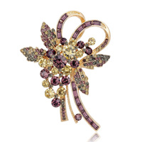 Broches en cristal en forme de fleur, broches de luxe pour femmes, broches en alliage multicolores avec strass, broche tendance pour costume, manteau, robe, accessoire vestimentaire