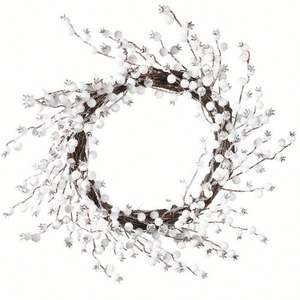 พวงมาลัยเบอรี่ขนาด50ซม. สำหรับตกแต่งในวันคริสมาสต์พวงมาลัยขนาดเล็กแขวนประตูดอกไม้ Hawthorn ผลไม้หิมะ - Product Image 1