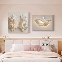 Arte Mural 3D al por Mayor, Diseño Cuadrado de Mariposas, Estilo Moderno y Lujoso, Superficie Lisa, Fácil de Manejar, Pintura de Porcelana de Cristal