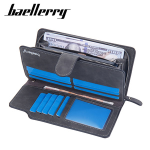 Baellerry Men's Clutch <b>Bag</b> 7 Inch Large Capacity Zipper Wallet Business Handbag Solid Color Anti Theft Design - Product Image 2