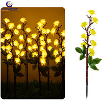 Nouvel arrivage Lumière LED rose étanche pour l'extérieur Fleur en plastique pour le jardin, la pelouse et la cour