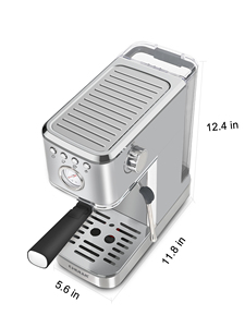 Cafetera Espresso CHULUX de 20 Bares con Vaporizador de Leche, Cafetera Espresso Semiautomática de Acero Inoxidable - Product Image 3