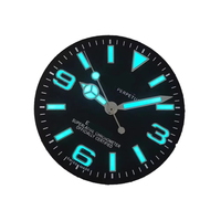 Cadran de montre en acier inoxydable 28,5 mm Explorer bleu glacé lumineux, pièce de rechange pour mouvement automatique NH35/8215