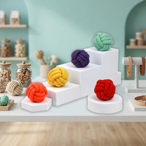 Set di Giocattoli da Masticare in Corda di Cotone Riciclato Resistente per Cuccioli e Animali di Piccola Taglia, Uso Interno - Product Image 3