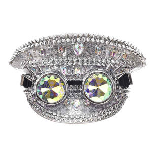 Sombrero <span class=keywords><strong>de</strong></span> lentejuelas Burning Man para <span class=keywords><strong>mujer</strong></span> Mucis Festival Capitán Sombreros Steampunk Sombreros - Product Image 4