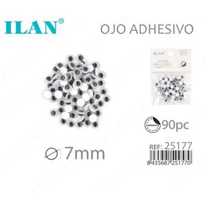 Occhi adesivi da 7 mm, 90 pezzi, per artigianato e forniture da cucito - Product Image 1