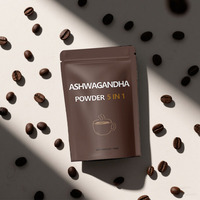 Étiquette personnalisée Ashwagandha Café instantané aux champignons avec Arabica Reishi Chaga Lion's Mane Blend Ashwagandha Coffee