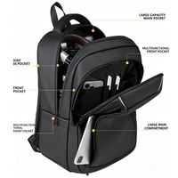Sac à dos professionnel pour homme en gros d'usine avec port de charge USB Type-C double, bande réfléchissante, étanche en PU, pour ordinateur portable et voyage