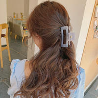 Pinces à cheveux carrées tendance couleur gelée pour femmes, grandes, brillantes, creuses, antidérapantes, accessoires pour chignon, couleurs bonbon Morandi