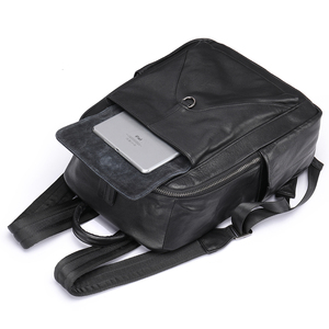 Sac à dos pour ordinateur portable <span class=keywords><strong>Marant</strong></span> Casual grande capacité pour hommes, sac à dos noir en cuir véritable pour hommes - Product Image 4
