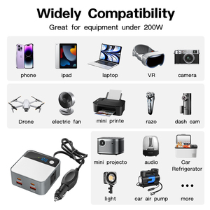 <span class=keywords><strong>Inverter</strong></span> di Potenza DC-AC 200W Tutto in Uno per Auto con Prese USB e AC, Display LED, Protezione da Sovratensioni, Ideale per Campeggio e Cantieri - Product Image 4