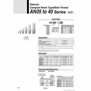 SMC Pneumatics, pieza neumática de silenciador de - Product Image 1
