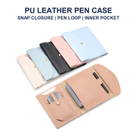 Couverture de carnet en cuir PU, organisateur de carnet, fente pour cartes, porte-stylo, poche pour téléphone, fermeture à pression, étanche, texture fine