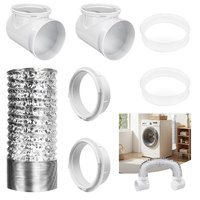 Accessoires pour systèmes CVC : 2 coudes carrés en ABS à 90 degrés, connecteurs pour sécheuse, conduit flexible en aluminium de 2 m pour usage hospitalier