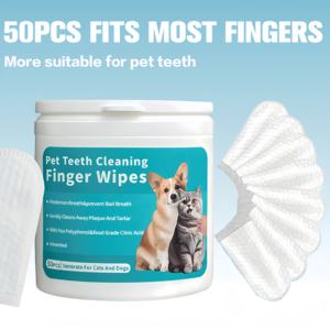 Limpiador de dientes para el cuidado de mascotas más vendido, toallitas para los dedos para eliminar el sarro de los dientes de los perros y gatos, 50 Uds. - Product Image 6