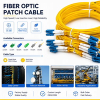 Cordon de brassage fibre optique Simplemode UPC APC SC LC personnalisé de 1, 2, 3, 5, 10, 15 mètres, garantie 5 ans, compatible marque OEM, Pigrail