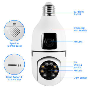 KERUI Caméra à double objectif 6MP Ampoule 5G Vision Couleur Wifi Maison Réseau <span class=keywords><strong>de</strong></span> Sécurité Sans Fil Caméra IP PTZ <span class=keywords><strong>Surveillance</strong></span> Audio Bidirectionnelle - Product Image 2