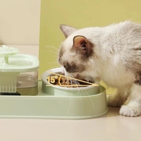 Nouvelle conception Fontaine à eau automatique pour animaux de compagnie 3 en 1 et distributeur de nourriture pour chats avec bol en plastique pliable et étanche