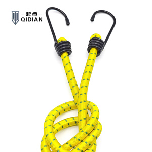 Cordons élastiques avec deux crochets en carbone, 8 mm, 150 cm, <span class=keywords><strong>corde</strong></span> en polyester et latex noire, pour le contrôle des charges, utilisation moto, écologique, durable, 33 kg - Product Image 4