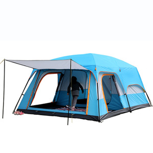 Tenda kubah tahan air 10 orang, tenda berkemah luar ruangan mewah dua kamar tidur dan satu ruang tamu dengan pelindung matahari - Product Image 3