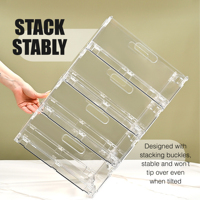 Boîte de rangement pliable avec poignée Organisateur cosmétique transparent Étagère de rangement de bureau de grande capacité Étagère de rangement de salle de bain