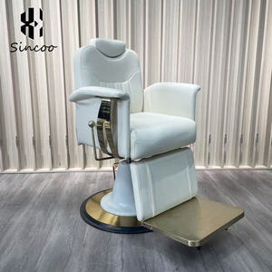 Sillón de Barbería de Estilo Moderno con Giro de 360 Grados y Asiento de Cuero para Peluquería y Barbería - Product Image 6