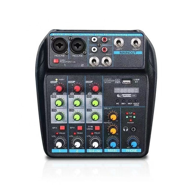 Mini Mixer De Audio Dj Controller Audio Console Mixer 4 Channels for Home Computer Live Broadcast