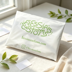 Matte White Shipping Poly Mailers Custom Green Brand Logo Plastic Self Adhesive <b>Waterproof</b> Apparel Packaging Bags For Online - Product Image 1