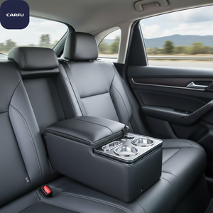 Reposabrazos Universal para Asiento Trasero de Coche con Puertos USB Dobles, Iluminación LED Azul, Portavasos y Organizador para Consola Central de SUV/Van - Product Image 5