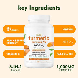 Suplemen Ekstrak Akar Kunyit Premium Curcumin 95% + Ekstrak Jahe dan Lada Hitam. Antioksidan Sendi - Product Image 5