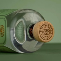 Prêt à expédier Mountain Bottom Super Flint Bouteille en verre pour Gin 500ml 750ml 1000ml