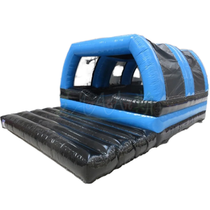 Matelas gonflable commercial interactif pour jeux sportifs, tunnel de jeu, avec toit et airbag de réception souple pour parc d'attractions - Product Image 1