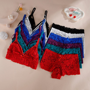 Hot Selling Women Sexy Lingerie Set Temptation Lace Embroidery Charming Hollow Out Sexy Bra Set Tow Piece Set - Product Image 6