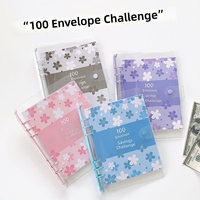 Carnet à feuilles mobiles avec couverture en PVC imprimée UV/numérique pour le Défi des 100 enveloppes, idéal pour la gestion budgétaire et les économies sur 100 jours, et comme cadeau