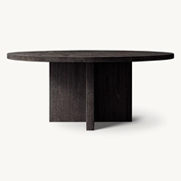 Table à manger ronde en bois massif pour la maison, le bureau, l'entrée, l'appartement - Design moderne 6 places