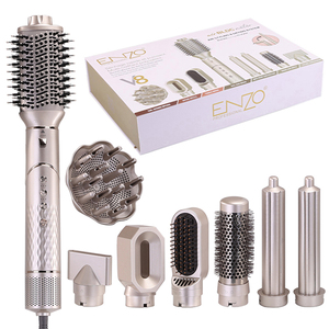Enzo 755 Tốc Độ Cao <span class=keywords><strong>8</strong></span> Trong <span class=keywords><strong>1</strong></span> Tự Nhiên Tóc Ép Tóc Lược Đa Một Bước Không Khí Nóng Styler Curler Máy Sấy Tóc Bàn Chải Thiết Lập Hộp Quà Tặng - Product Image 1