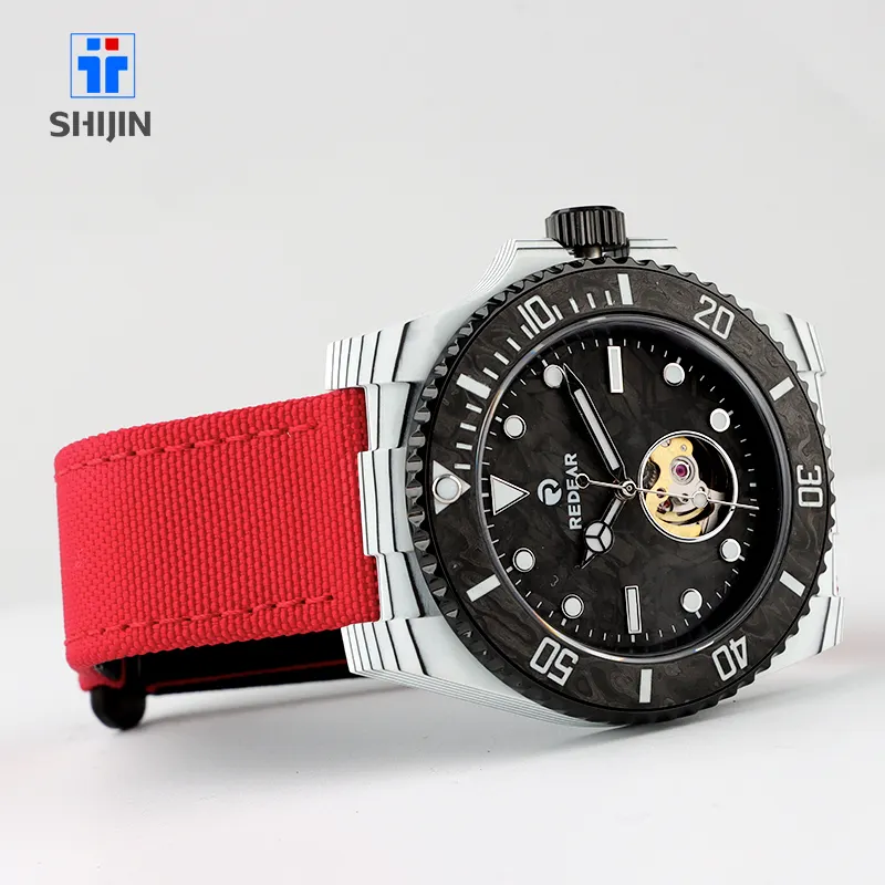Jam tangan mekanis pria, arloji OEM mewah Tiongkok dengan gaun, suku cadang mekanis, jam tangan gerakan kualitas tinggi
