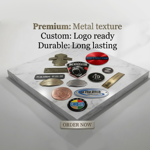 Étiquette métallique en aluminium auto-adhésive personnalisée de haute qualité avec logo en relief <span class=keywords><strong>pour</strong></span> machine - Product Image 1