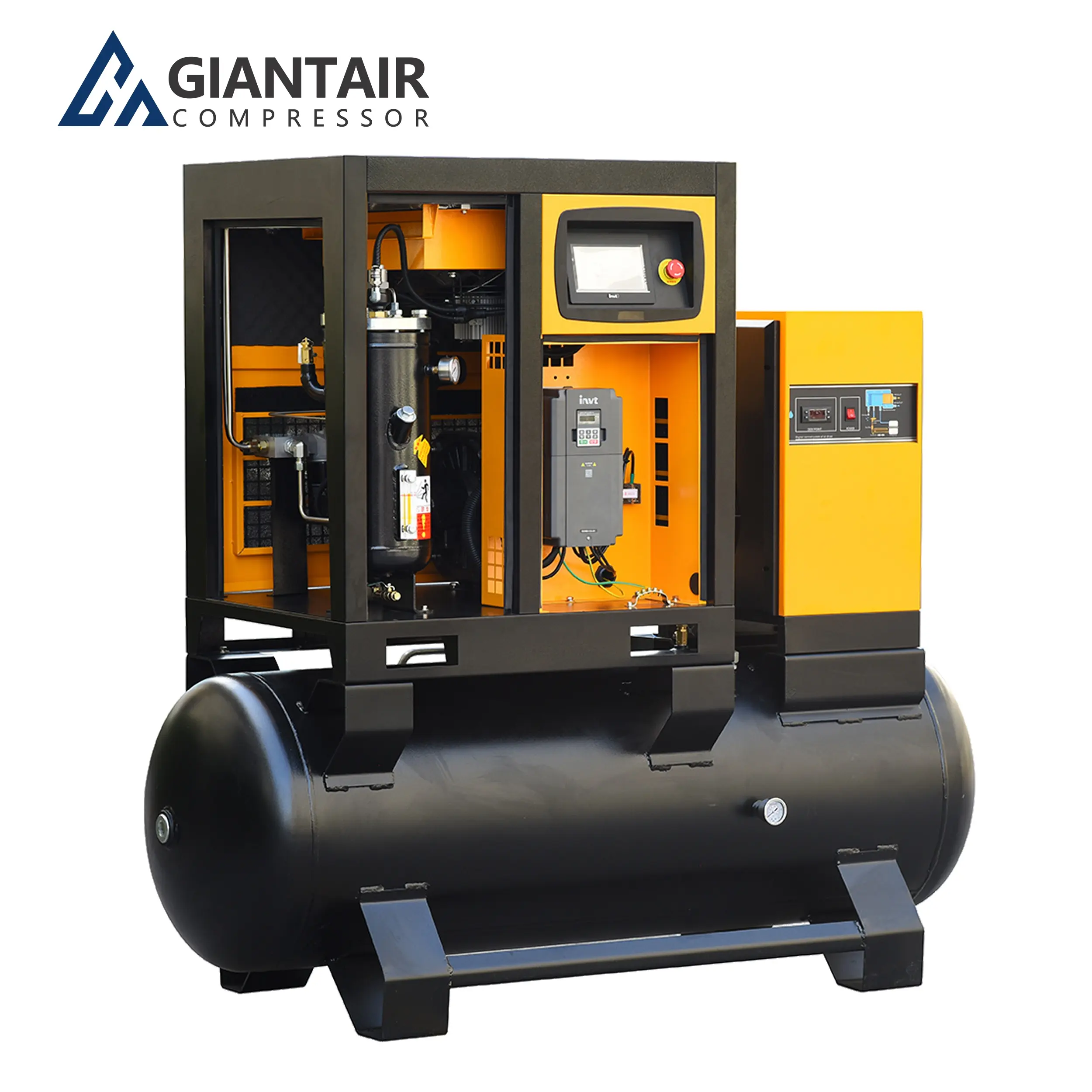 Hot Sales 7.5kw 11KW 15kw 22KW Screw Air Compressor with Air Dryer and Air Tank 8BAR 10BAR 16BAR